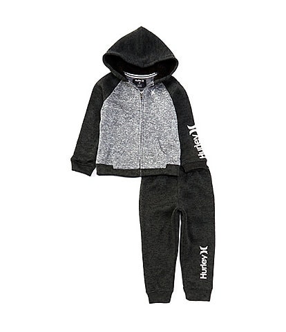 Hurley Little Boys 2T-4T Long Sleeve Color Block Hooded Jacket & Coordinating Jogger Pant Set