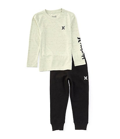 Hurley Little Boys 2T-7 Long Sleeve Hurley Cloud Slub T-Shirt And Jogger 2-Piece Set