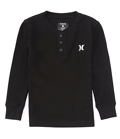 Hurley Little Boys 2T-7 Long Sleeve Thermal Henley Pullover T-Shirt