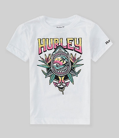 Hurley Little Boys 2T-7 Short Sleeve Shark Paradise T-Shirt