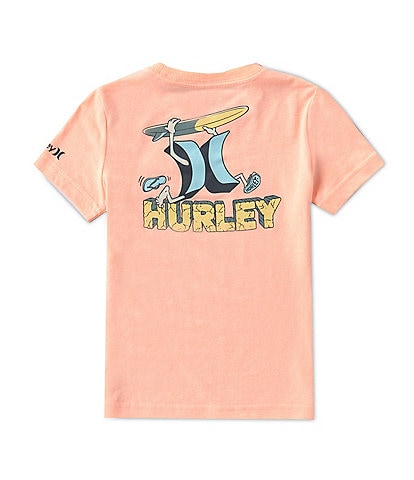 Hurley Little Boys 2T-7 Short Sleeve Surfs Up Mascot Graphic T-Shirt
