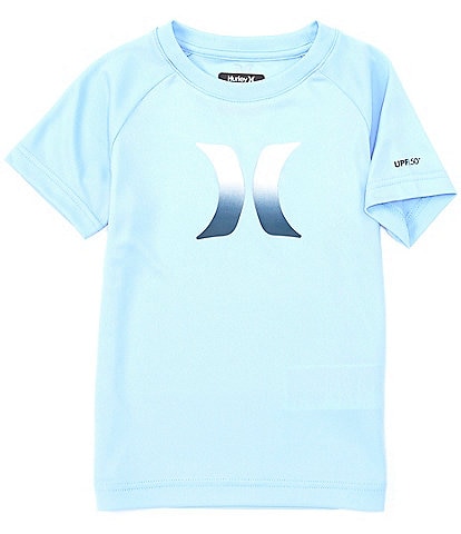 Hurley Little Boys 2T-7 Short Sleeve Ombre Logo UPF 50 Shirt