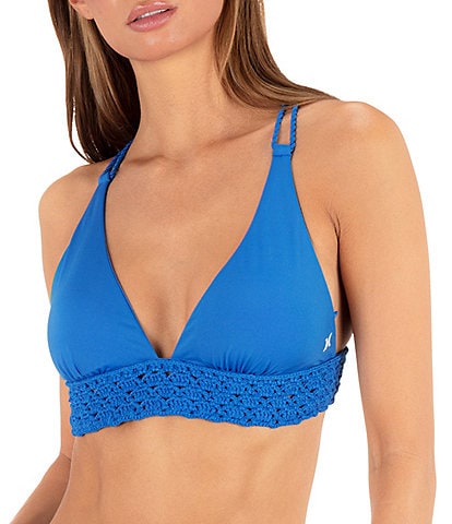  Macrame Underbust Trim Tie Back Bralette Swim Top