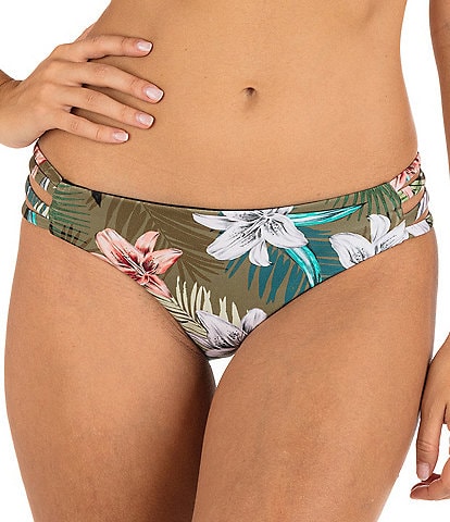Hurley Max Vintage Palm Floral Print Moderate Coverage Swim Bottom