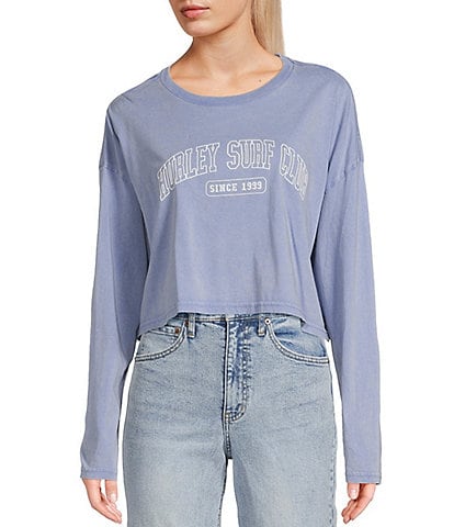 Hurley Pep Rally Long Sleeve Puffed Print Cropped T-Shirt