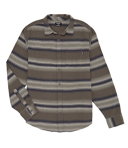 Hurley Portland Long Sleeve Organic Stripe Flannel Shirt