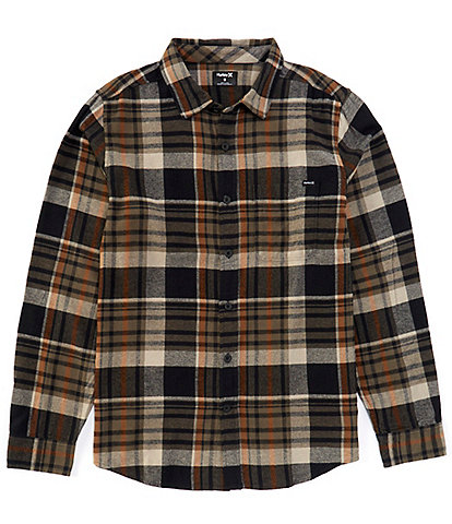 Hurley Portland Long Sleeve Plaid Organic Flannel Woven Shirt