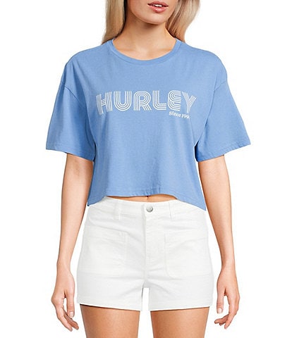 Hurley Rollers Short Sleeve Boxy Cropped T-Shirt