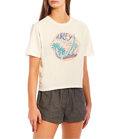 Hurley Sail Short Sleeve Cropped Graphic Tee