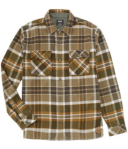 Hurley Santa Cruz Long Sleeve Plaid Flannel Shirt