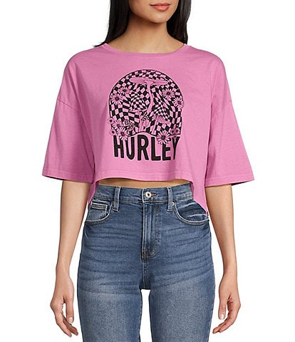 Hurley World Of My Own Boyfriend Cropped Graphic T-Shirt