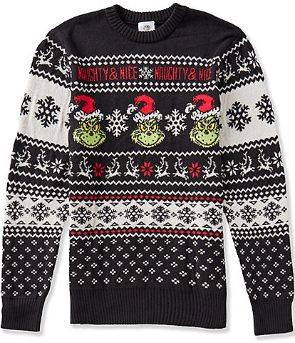 Hybrid Tees Grinch Naughty Nice Crew Neck Sweater