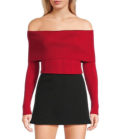 I.N. San Francisco Off-The-Shoulder Marilyn Long Sleeve Sweater