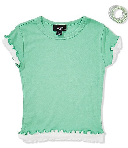 I.N. Girl Big Girls 7-16 Flutter-Sleeves Contrast-Ruffle Layered-Look T-Shirt