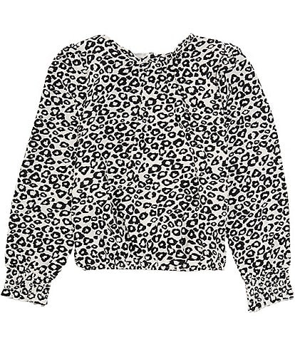 I.N. Girl Big Girls 7-16 Long Sleeve Animal Print Blouse