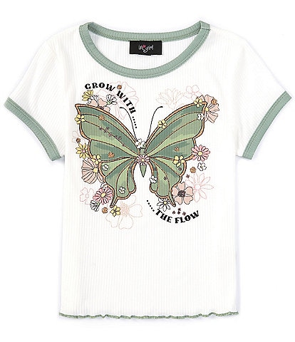 I.N. Girl Big Girls 7-16 Short-Sleeve Butterfly-Motif T-Shirt
