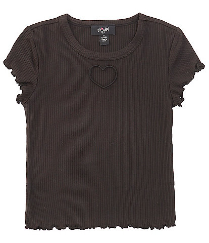 I.N. Girl Big Girls 7-16 Short Sleeve Heart Cutout Embroidered T-Shirt