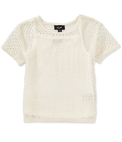 I.N. Girl Big Girls 7-16 Short-Sleeve Patterned Sweater & Sleeveless Solid Tank Top Set