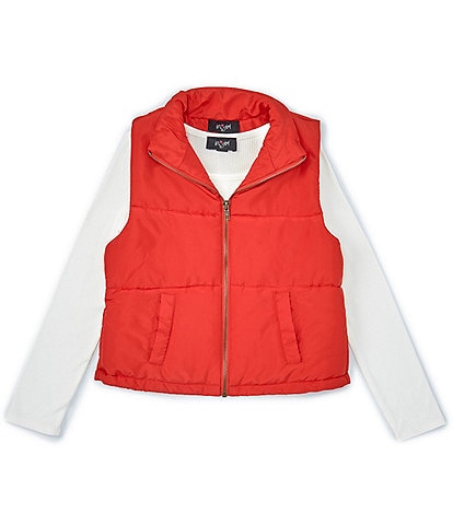 I.N. Girl Big Girls 7-16 Sleeveless Puffer Vest & Long Sleeve Knit Top Set