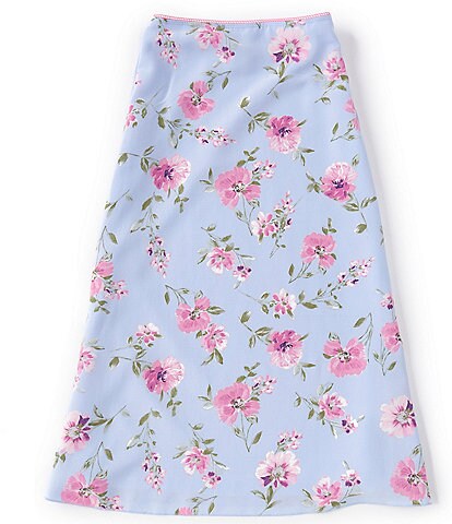 I.N. Girl Big Girls 7-16 Floral-Printed Long A-Line Skirt