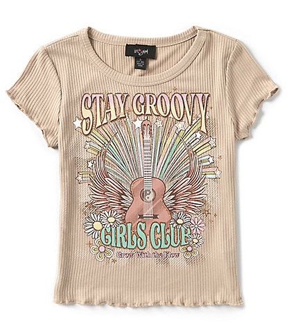 I.N. San Francisco Big Girls 7-16 Stay Groovy Rib Knit T-Shirt