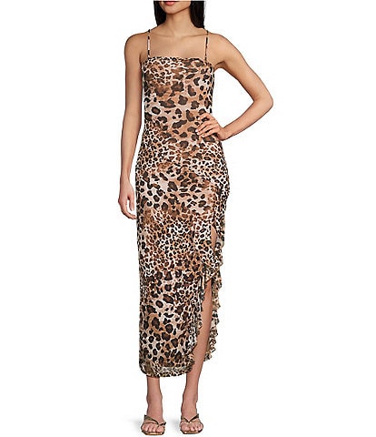 I.N. San Francisco Leopard Print Slip Dress