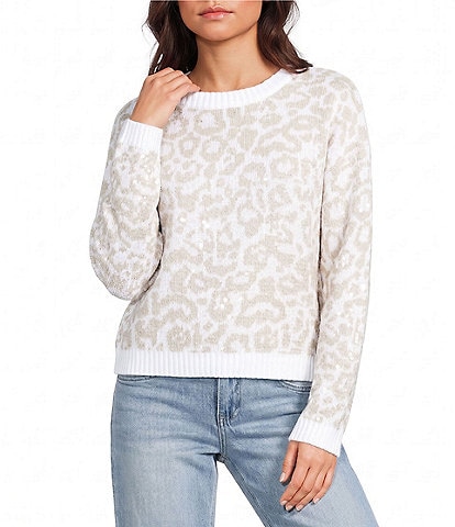 I.N. San Francisco Long Sleeve Cheetah Print Pullover Sweater