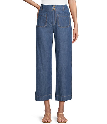 I.N. San Francisco Mid Rise Patch Pocket Wide Leg Jeans