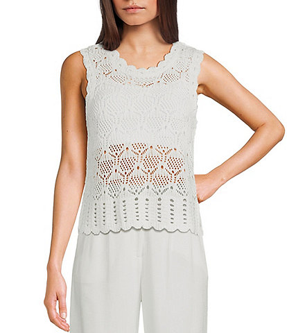 I.N. San Francisco Sleeveless Openwork Sweater Tank Top