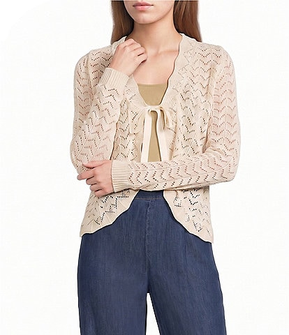 I.N. San Francisco Tie Front Long Sleeve Sweater