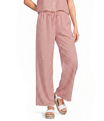 I.N.. San Francisco Striped Elastic Waist Woven Pants