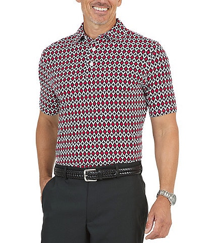 IBKUL Casino Royale Printed Short Sleeve Polo Shirt