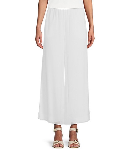 IC Collection Chiffon Layered Open Side Wide-Leg Pull-On Pants