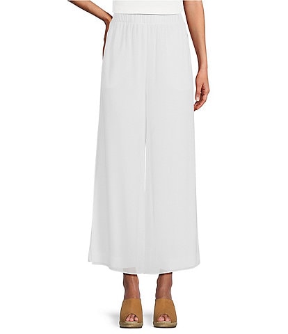 IC Collection Chiffon Layered Open Side Wide-Leg Pull-On Pants