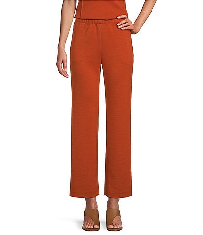 IC Collection Knit Elastic Waist Coordinating Wide Leg Pull-On Coordinating Ankle Pants