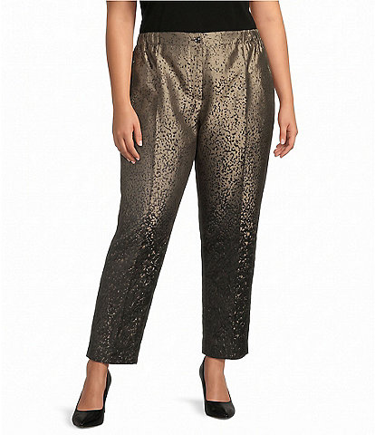 IC Collection Plus Size Metallic-Blend Ombre Dotted Ankle Slim Coordinating Pants