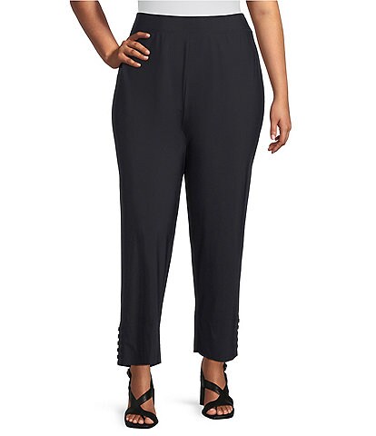 IC Collection Plus Size Slim Stretch Knit Cropped Pants