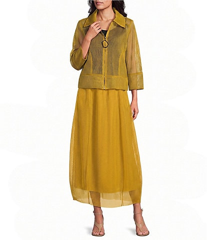 IC Collection Sheer Mesh Cocoon Pull-On Midi Bubble Coordinating Skirt