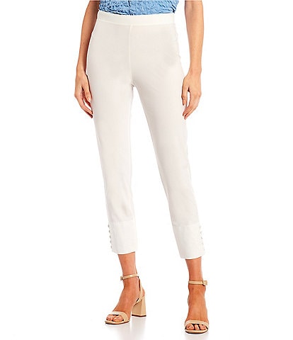 IC Collection Slim Stretch Knit Cropped Pants