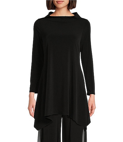 IC Collection Round Neck 3/4 Sleeve Knit Jersey Layered Tunic