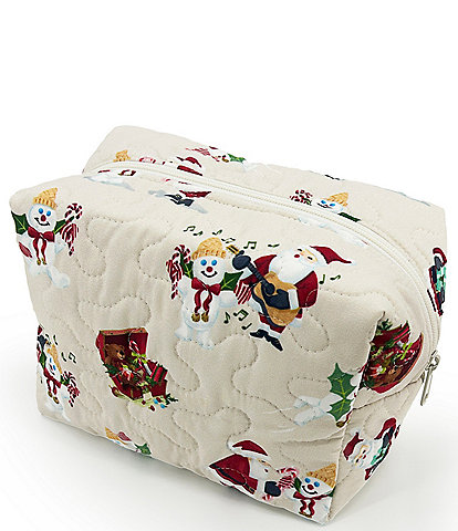 Ida Mae Home Mr. Bingle & Santa Quilted Large Makeup Bag