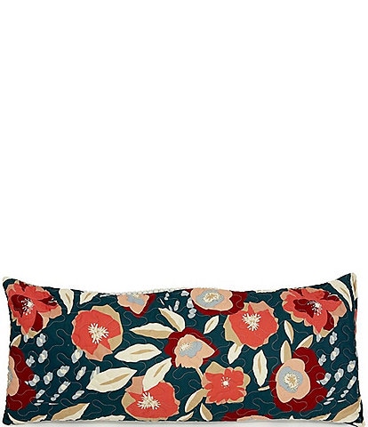 Ida Mae Home x Erin & Ben Co. Garden Whisper Navy Quilted Reversible Breakfast Pillow