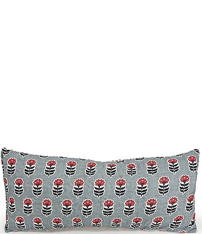 Ida Mae Home x Erin & Ben Co. Sadie Floral Icon Blue Quilted Reversible Breakfast Pillow