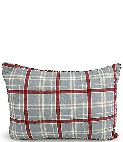 Ida Mae Home x Erin & Ben Co. Willow Plaid Blue Quilted Reversible Sham