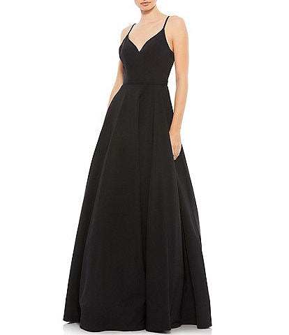 Ieena for Mac Duggal V-Neck Sleeveless A-Line Fully Lined Ball Gown