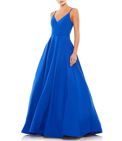Ieena for Mac Duggal V-Neck Sleeveless A-Line Fully Lined Ball Gown