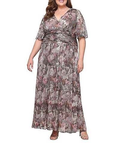 Ignite Evenings Plus Size Floral Print Dress