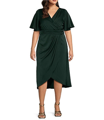 flutter sleeve Plus Size Cocktail Dresses Dillard s