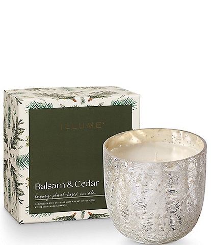 Illume Candles Balsam & Cedar Large Crackle Glass Candle, 22-oz.