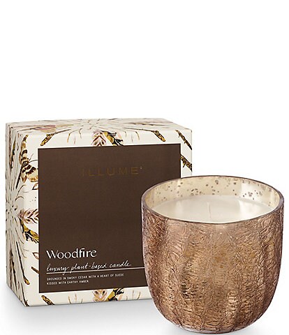 Illume Candles Crackle Glass Woodfire 21.5-oz. Candle